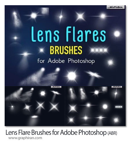 دانلود 21 براش فتوشاپ نور لنز Lens Flare Brushes for Adobe Photoshop
