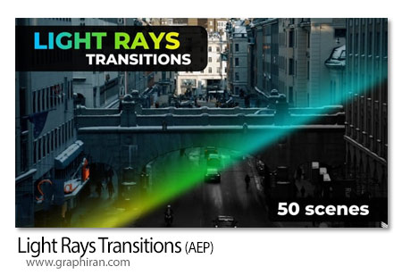 دانلود ترانزیشن های پرتو نور برای افترافکت Light Rays Transitions