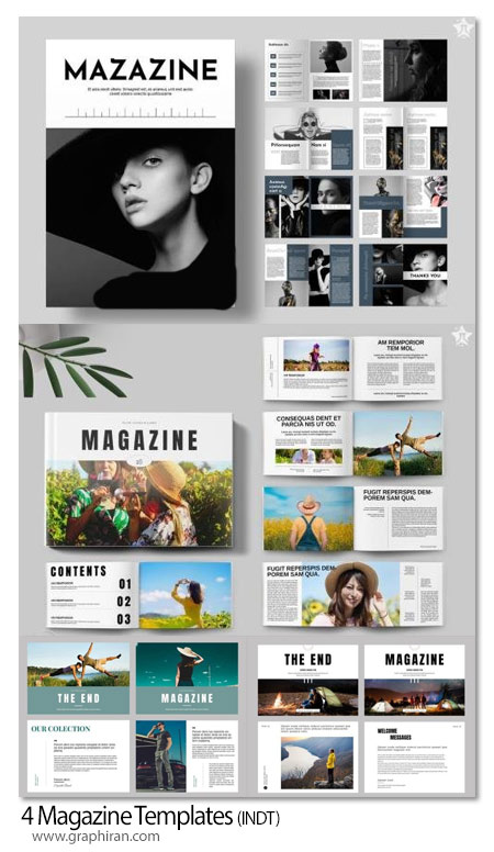 دانلود 4 طرح مجله برای ایندیزاین Magazine Templates
