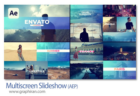 پروژه افتر افکت اسلایدشو عکس و فیلم مولتی اسکرین Multiscreen Slideshow
