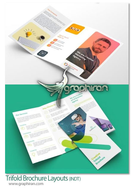 دانلود 2 طرح بروشور سه لت ایندیزاین لایه باز Trifold Brochure Layouts