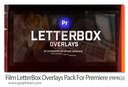 پک افکت های فیلم قدیمی، گرانج، کثیف برای پریمیر Film LetterBox Overlays Pack For Premiere Pro