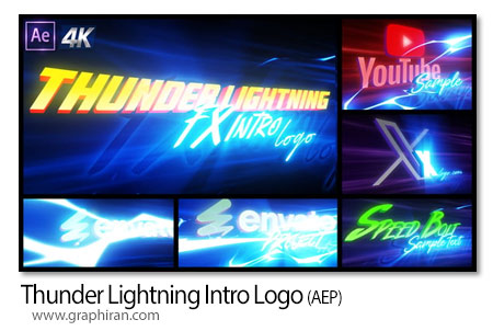 پروژه افترافکت اینترو لوگو با رعد و برق Thunder Lightning Intro Logo