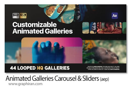 پروزه افترافکت اسلایدر و کاروسل گالری عکس Animated Galleries Carousel & Sliders