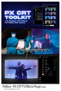 دانلود Pixflow - PX-CRT TV Effects v1.5.5 پلاگین افترافکت ساخت افکت تلویزیون CRT قدیمی دانلود Pixflow - PX-CRT TV Effects Plugin