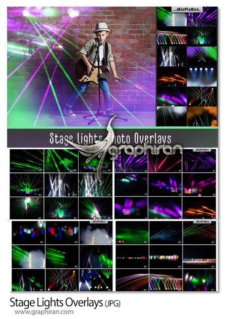 دانلود 45 افکت پوششی نور صحنه اجرا Stage Lights Overlays