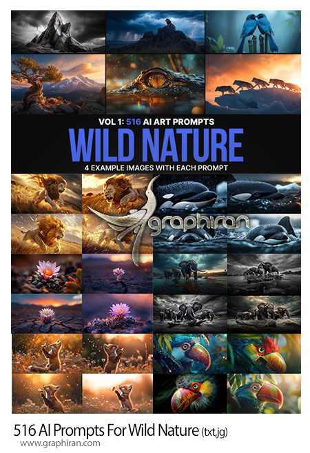 516 پرامپت هوش مصنوعی تولید عکس حیات وحش AI Prompts For Wild Nature