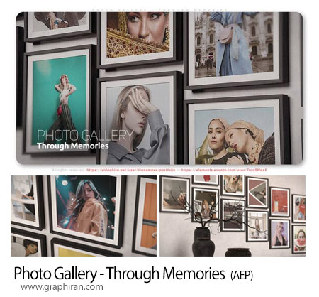 پروژه افترافکت گالری عکس خاطرات روی دیوار Photo Gallery - Through Memories