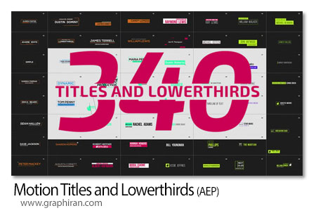 دانلود 340 تایتل و زیرنویس آماده افترافکت Motion Titles and Lowerthirds
