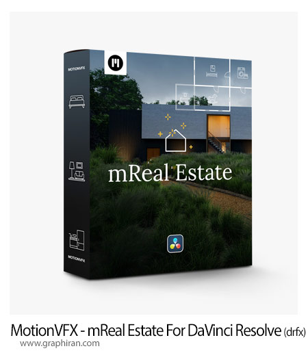 دانلود المان های ویدئو املاک برای داوینچی ریزالو MotionVFX - mReal Estate For DaVinci Resolve