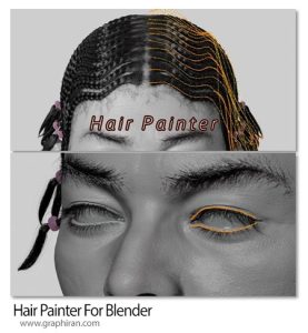 دانلود Hair Painter v1.0 افزونه بلندر ساخت مو دانلود Hair Painter