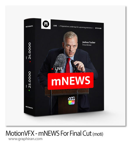 پک المان های آماده اخبار برای فاینال کات MotionVFX - mNEWS For Final Cut