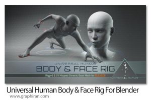 دانلود Universal Human Body & Face Rig v3.1.0 افزونه بلندر ریگ کردن بدن و صورت دانلود Universal Human Body & Face Rig