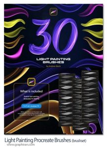 دانلود 30 براش پروکریت نور Light Painting Procreate Brushes دانلود 30 براش پروکریت نور Light Painting Procreate Brushes