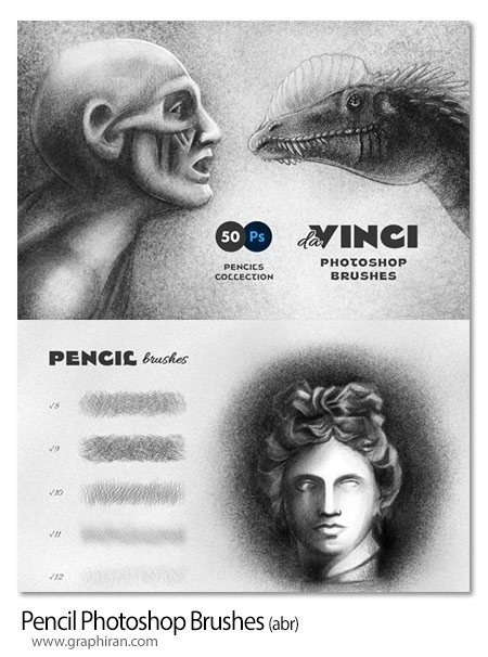 دانلود 50 براش فتوشاپ مداد Pencil Photoshop Brushes