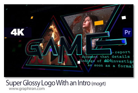 پروژه پریمیر لوگوموشن شیشه ای با اینترو Super Glossy Logo With an Intro