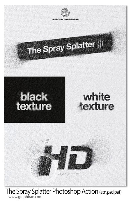 اکشن فتوشاپ افکت پاشش اسپری رنگ The Spray Splatter Photoshop Action
