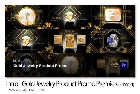 پروژه پریمیر تبلیغ جواهرات و طلا Intro Gold Jewelry Product Promo Premiere Pro