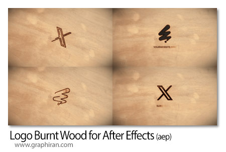 پروژه افترافکت حک لوگو با سوزاندن روی چوب Logo Burnt Wood for After Effects