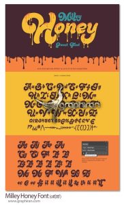 فونت انگلیسی شکل ریختن عسل Milley Honey Font فونت انگلیسی شکل ریختن عسل Milley Honey Font