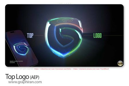 پروژه افترافکت لوگوموشن شیشه ای شفاف و براق Top Logo