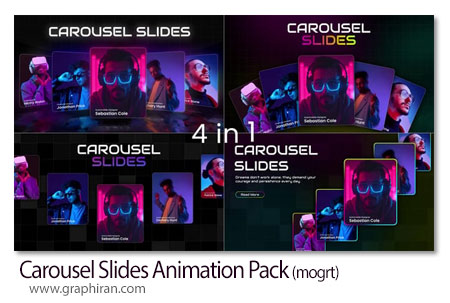 پروژه پریمیر پک اسلایدشو عکس کاروسل Carousel Slides Animation Pack