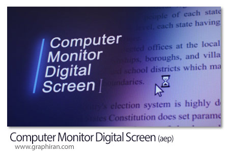 پروژه افترافکت صفحه نمایش مانیتور کامپیوتر Computer Monitor Digital Screen