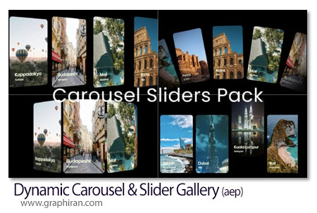پروژه افترافکت گالری عکس با کاروسل و اسلاید Dynamic Carousel & Slider Gallery