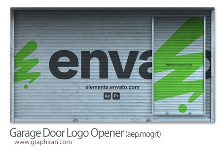 پروژه افترافکت و پریمیر نمایش لوگو با باز شدن در گاراژ Garage Door Logo Opener