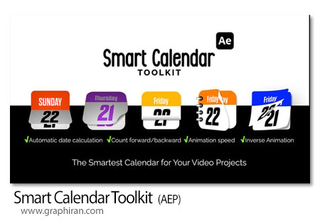 پروژه افترافکت کیت هوشمند ساخت تقویم Smart Calendar Toolkit