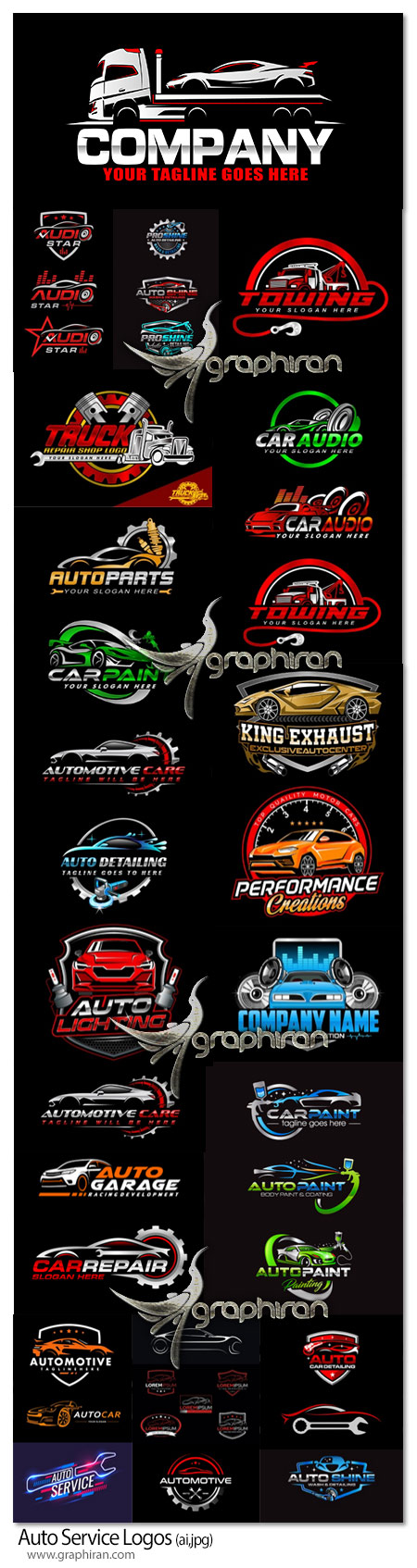دانلود 34 طرح لوگو تعمیرگاه و خدمات اتومبیل Auto Service Logos