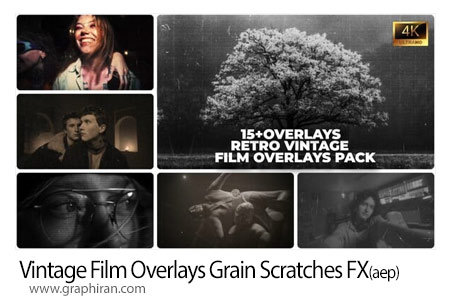 افکت های سینمایی خط و خش فیلم قدیمی برای افترافکت Vintage Film Overlays Retro Grain Scratches Cinematic FX
