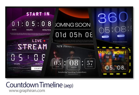 پروژه افترافکت تایم لاین شمارش معکوس Countdown Timeline