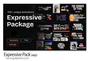 پروژه افترافکت پک 100 المان تایتل، هشتگ، تایپوگرافی Expressive Pack پروژه افترافکت پک 100 المان تایتل، هشتگ، تایپوگرافی Expressive Pack