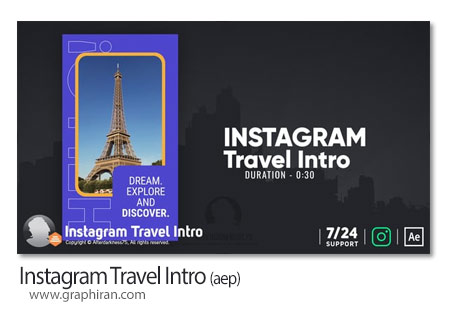 پروژه افترافکت اینستاگرام اینترو مسافرتی و گردشگری Instagram Travel Intro