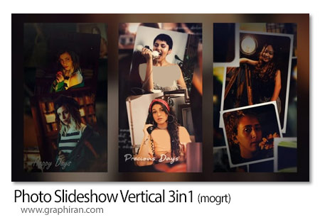 پروژه پریمیر اسلایدشو عکس عمودی Photo Slideshow Vertical 3in1