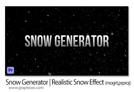 پروژه پریمیر ساخت بارش برف واقعی Snow Generator - Realistic Snow For Premiere Pro