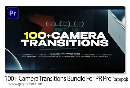 دانلود 100+ ترانزیشن پریمیر حرکت دوربین Camera Transitions Bundle For Premiere Pro