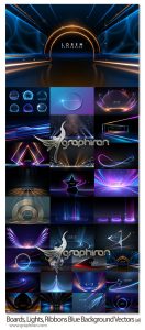 مجموعه وکتور پس زمینه نورهای آبی Boards, Lights, Ribbons Blue Background Vectors مجموعه وکتور پس زمینه نورهای آبی Boards, Lights, Ribbons Blue Background Vectors
