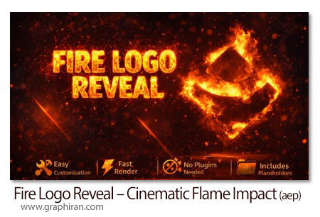 پروژه افترافکت لوگوموشن سینمایی آتشین Fire Logo Reveal - Cinematic Flame Impact
