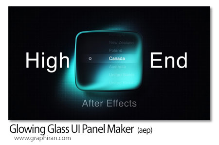 پروژه افترافکت پنل شیشه ای درخشان Glowing Glass UI Panel Maker for After Effects