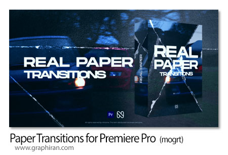 ترانزیشن های پریمیر کاغذ واقعی Paper Transitions for Premiere Pro
