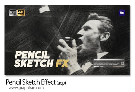 پروژه افترافکت افکت نقاشی با مداد Pencil Sketch Effect