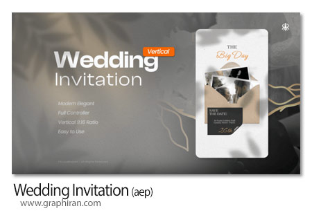 پروژه افترافکت دعوت عروسی اینستاگرام Wedding Invitation