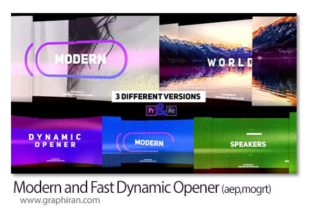 پروژه افترافکت و پریمیر اوپنر داینامیک سریع و مدرن Modern and Fast Dynamic Opener