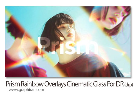 پروژه داوینچی ریزالو افکت های نوری منشوری و رنگینکمانی Prism Rainbow Overlays Cinematic Glass Light Dispersion