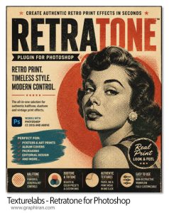 دانلود Texturelabs - Retratone v1.0.5 پلاگین فتوشاپ ساخت افکت هافتون با ظاهر چاپ واقعی دانلود Texturelabs - Retratone