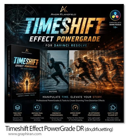 دانلود پاورگرید داوینچی ریزالو افکت تایم شیفت Andri Klangfield Timeshift Effect PowerGrade DaVinci Resolve
