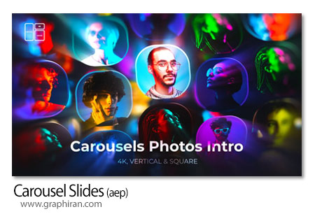پروژه افترافکت اینترو کاروسل عکس Carousel Slides Intro