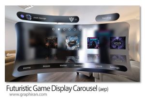 پروژه افترافکت نمایشگر دیجیتال بازی های آینده نگرانه Futuristic Game Display Carousel پروژه افترافکت نمایشگر دیجیتال بازی های آینده نگرانه Futuristic Game Display Carousel